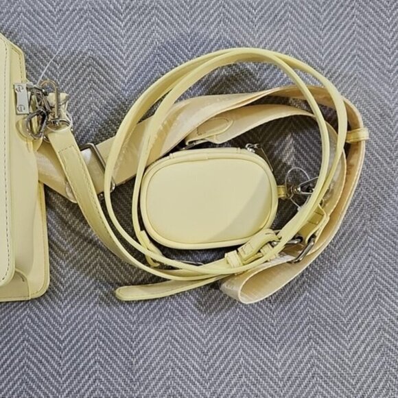 Steve Madden NWT Bevelyn-G Satchel Butter Yellow Crossbody Rhinestones Bling - Picture 5 of 16